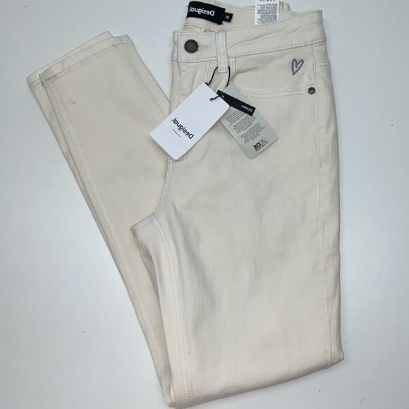 🔥DESIGUAL Jeans stretch sz 2 New - Picture 12 of 13